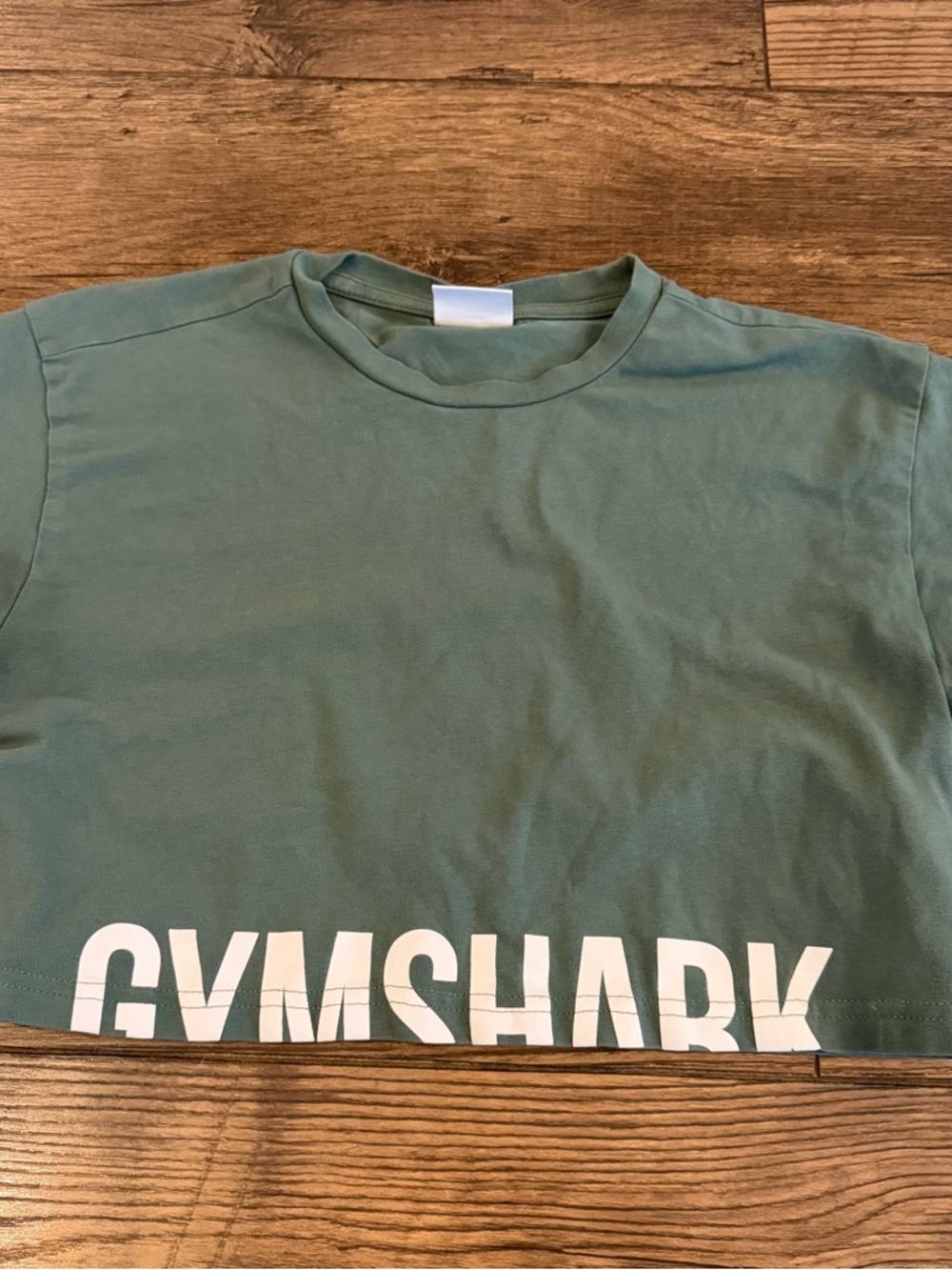 Gymshark Green Crop‎ Top with White Logo